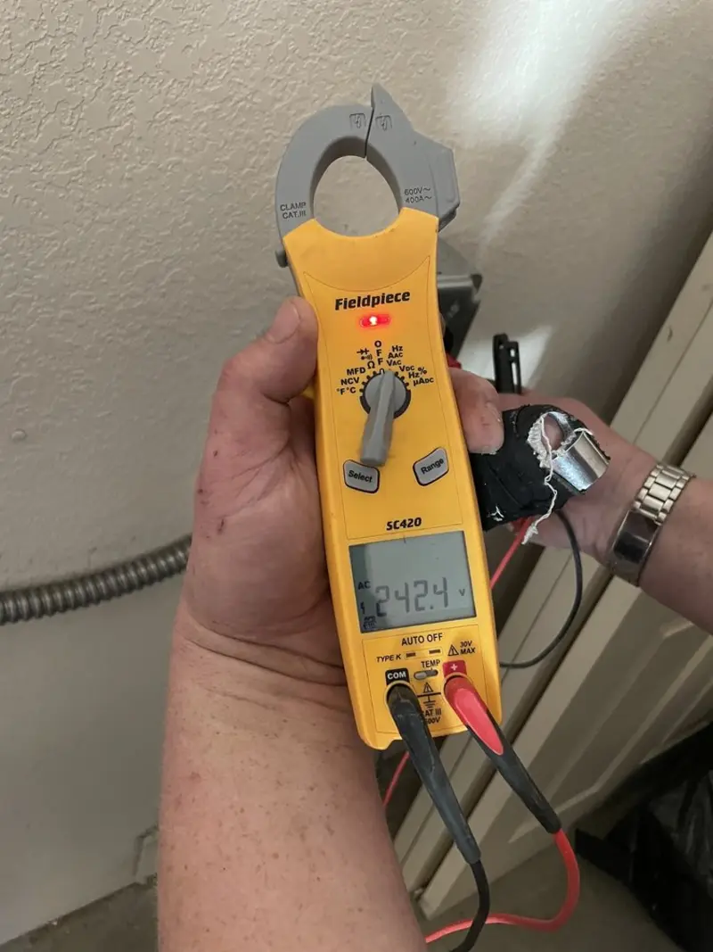 Voltage testing with clamp meter during Hot Tub / Pool Electrical Wiring in Ellensburg